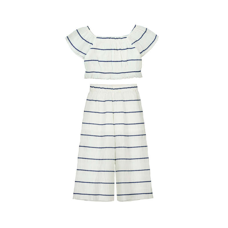 Blue Stripe Top and Pant Set - Select Size