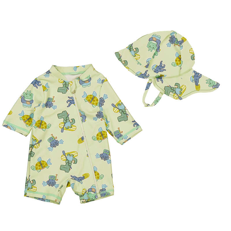Green Apple Bathing Bodysuit w/Hat - Select Size