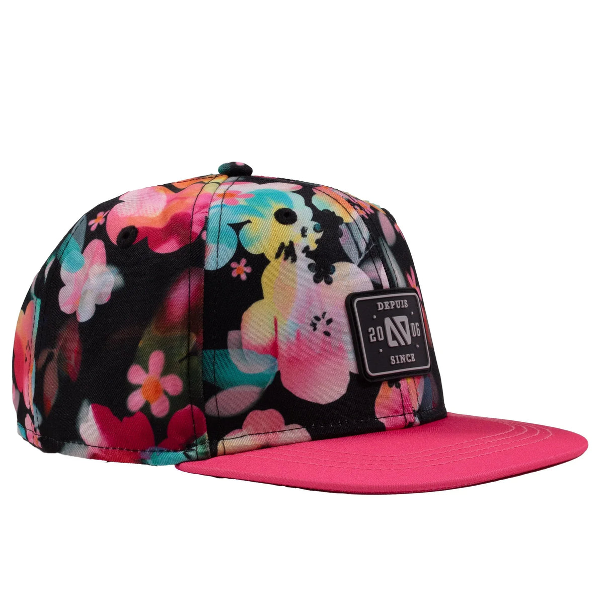 Coral Multi Floral Girls Trucker Hat - Select Size