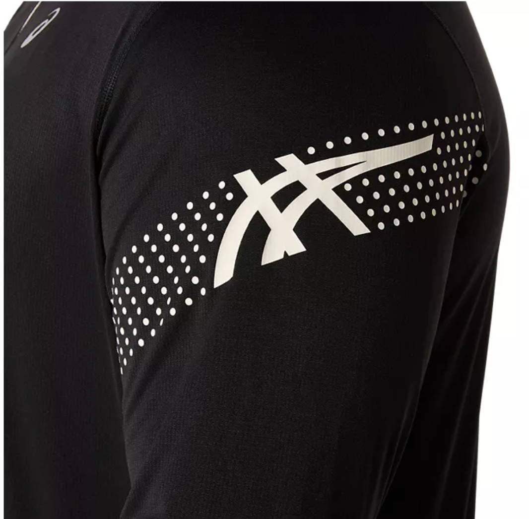 2026 ASICS Los Angeles Marathon FINISHER - ASICS Men's Icon Long Sleeve 1/2 Zip Black (2011D459) (LA26-35)