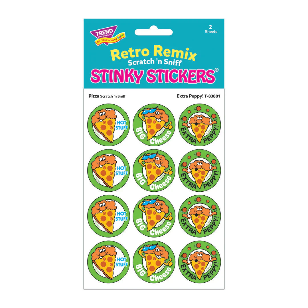 Extra Peppy! - Pizza-Scented Retro Remix Stinky Stickers®