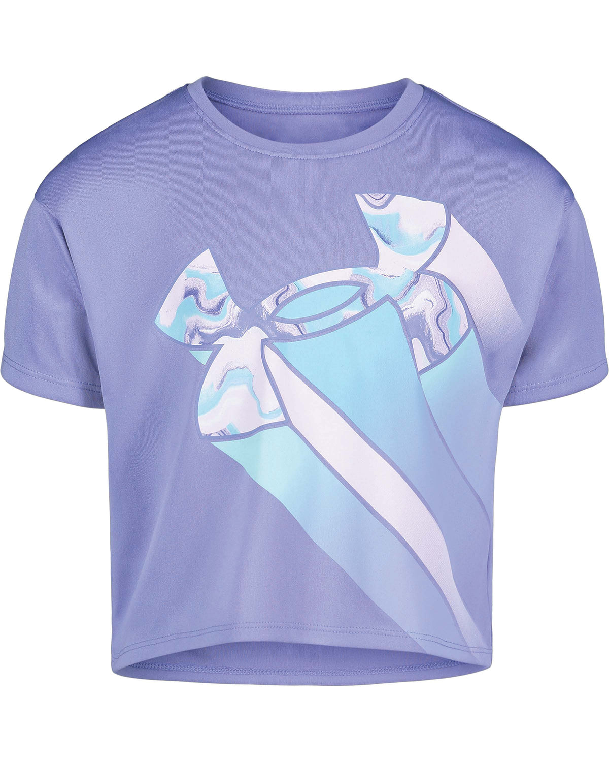 Baja Blue UA Mixed Waves Big Logo Girls SS T-Shirt - Select Size