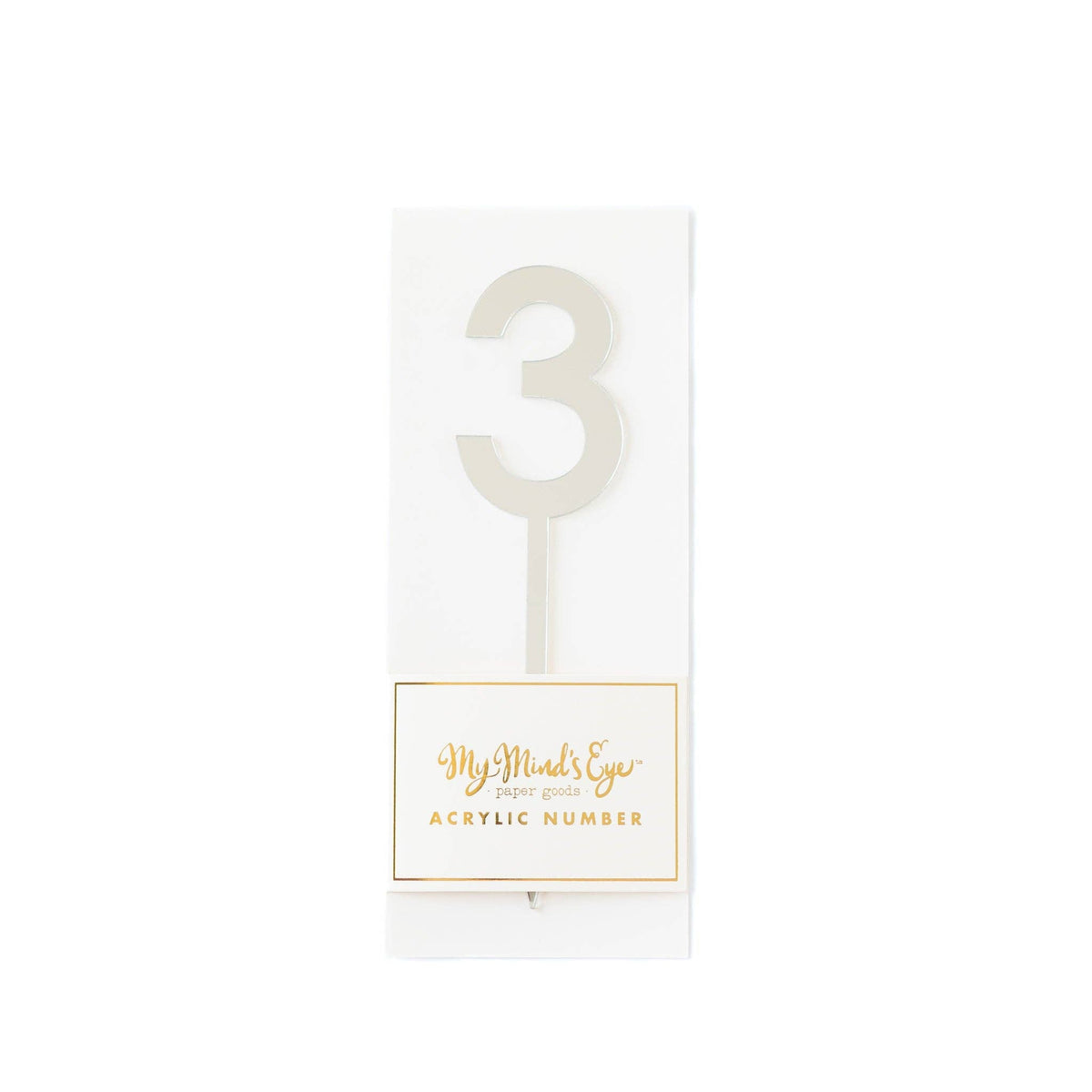 Basic Silver Acrylic Number - 3
