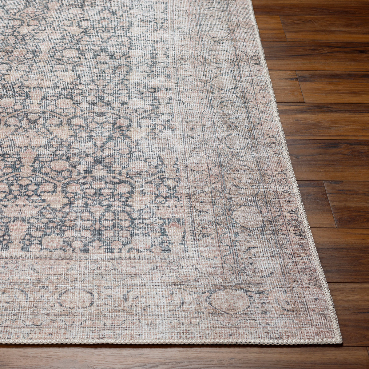 Aria Navy / Blush Washable Rug