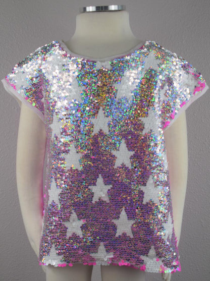 Fuchsia Sequin Top