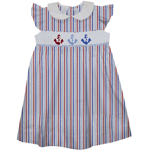 Anchors Seersucker Dress - Select Size