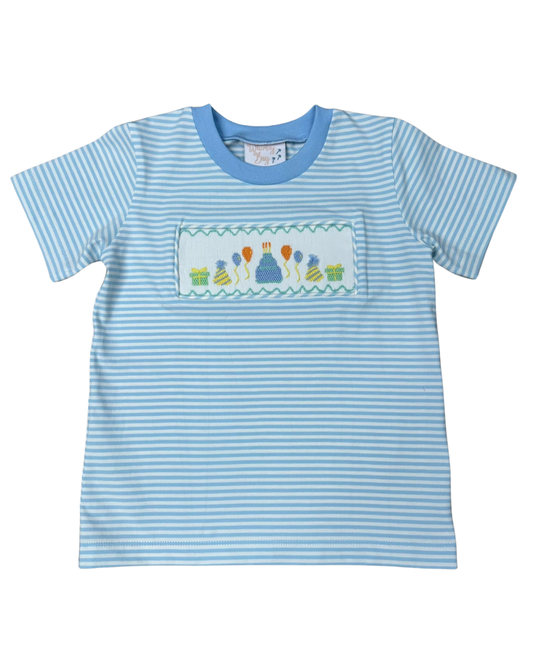 Blue Birthday Bash Smocked Shirt