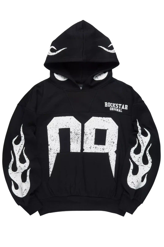 Aubin Black Boxy Crop Hoodie