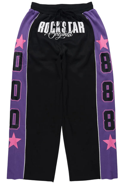 Airelle Black/Purple Baggy Track Pant