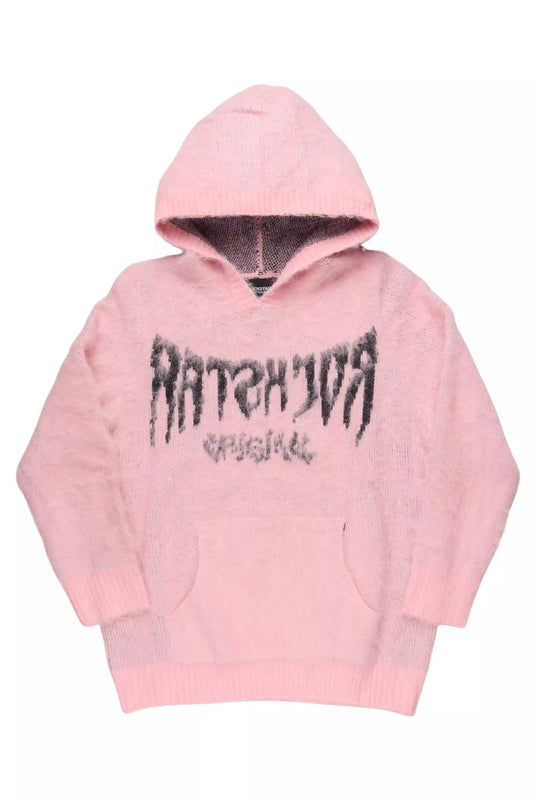 Andreas Pink/Black Reflected Graphic Knitted Hoodie