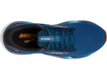 Brooks Mens Glycerin 21- Blue Opal/Black/Nasturtium  (1104191D474)