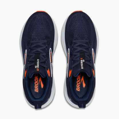Brooks Mens Glycerin 22- Peacoat/Blue Ribbon/Orange(1104451D494)