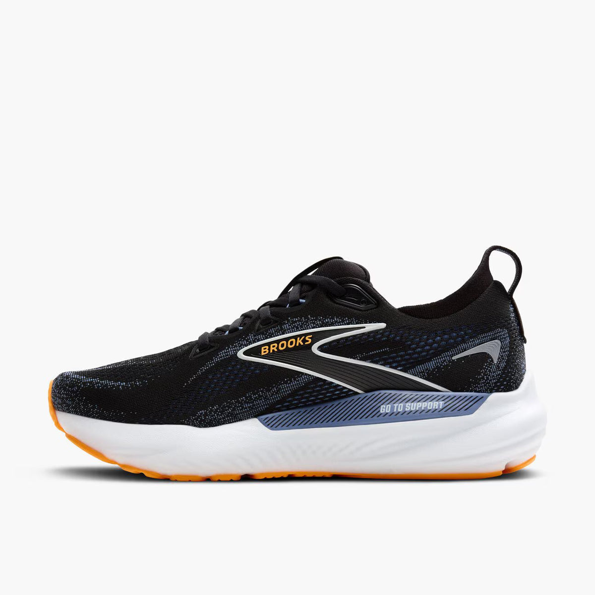 Brooks Men's Glycerin GTS 22 (Wide) - Black/Country Blue/Orange Pop