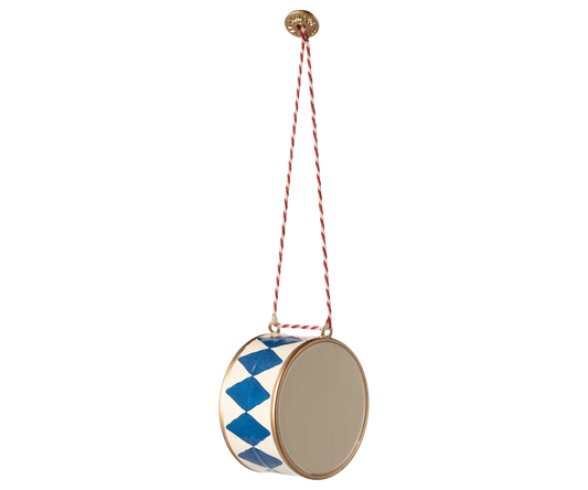 Maileg Metal Ornament - Large Drum, Dark Blue