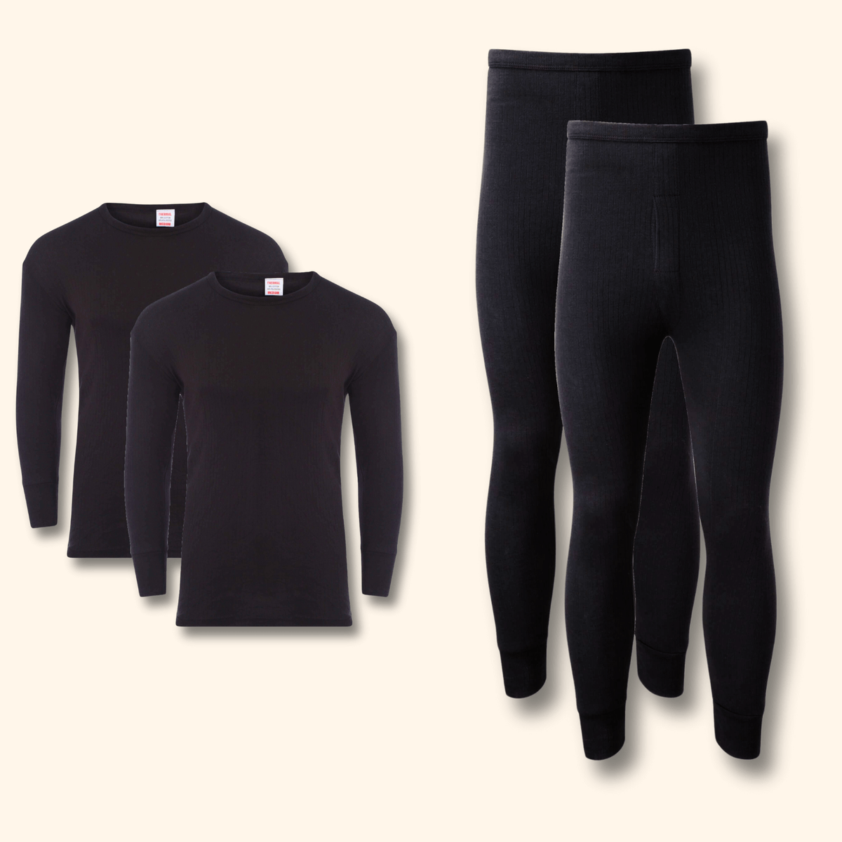 2 Pack Men's Thermal Underwear Set