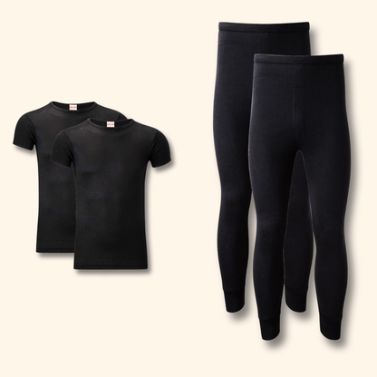 2 Pack Mens Thermal Underwear Set T Shirt