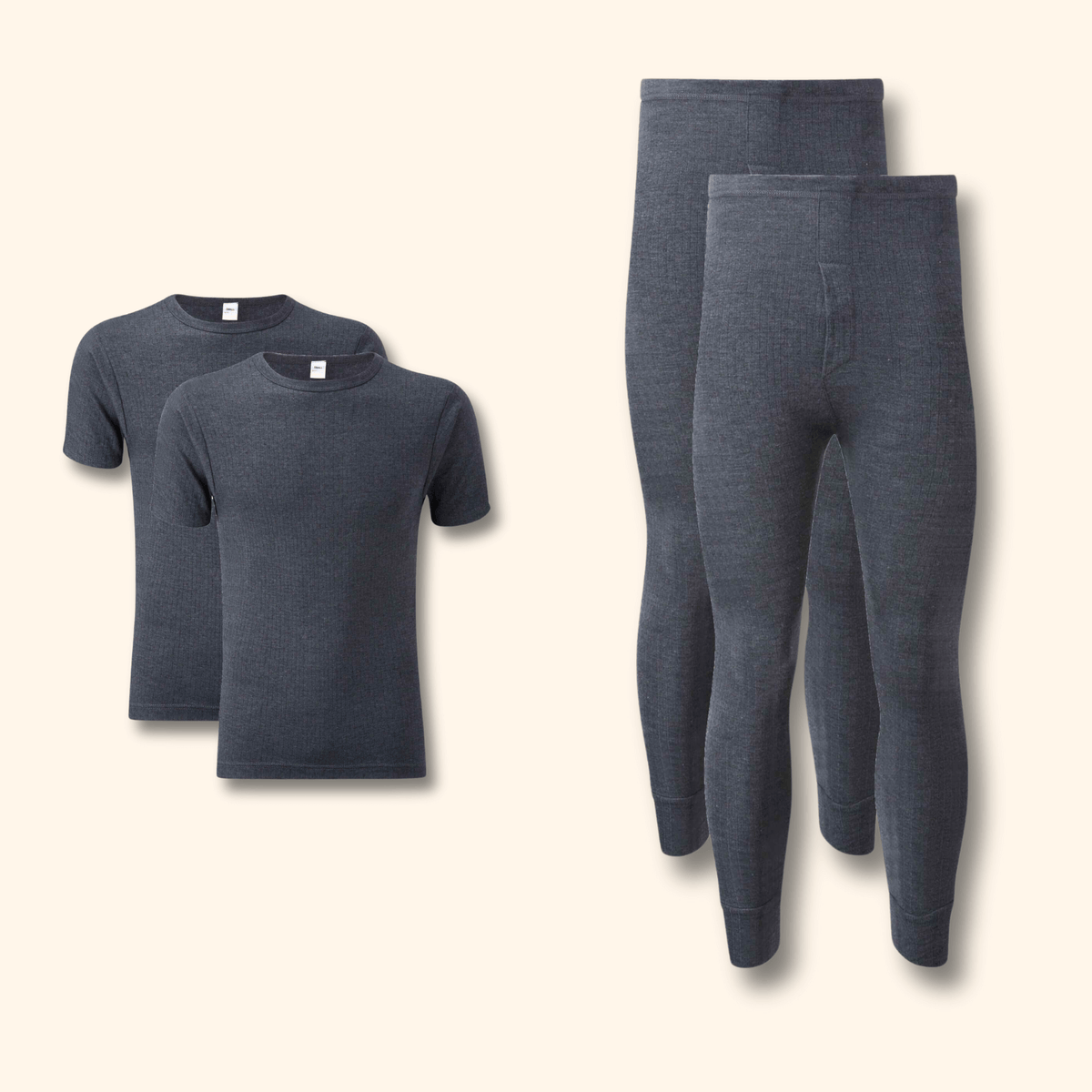 2 Pack Mens Thermal Underwear Set T Shirt
