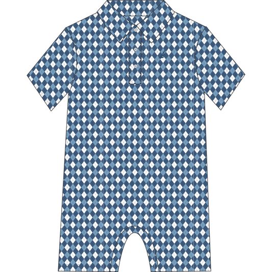 Banks Polo Argyle Romper - Select Size