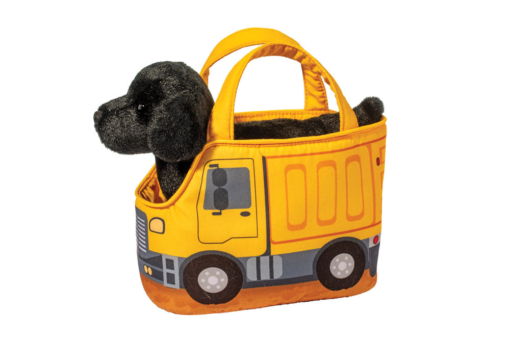 Construction Truck Pet Sak w/Black Lab