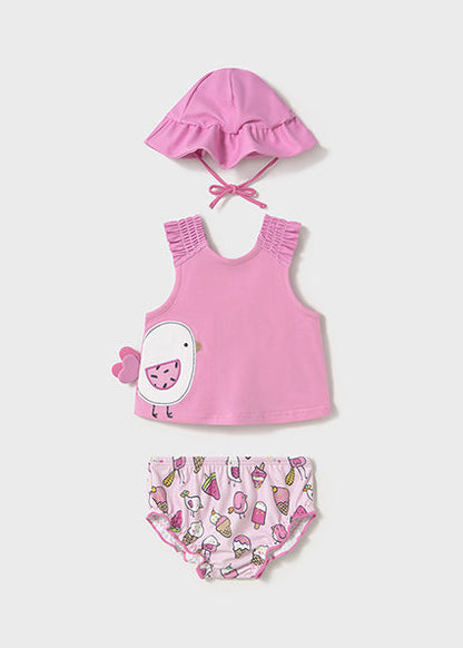 Bubblegum Pink 3-Piece Swim Set - Select Size