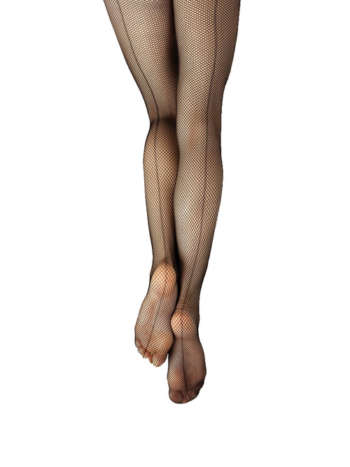 3408 Black Studio Basics Fishnet Tights With Seams - Select Size