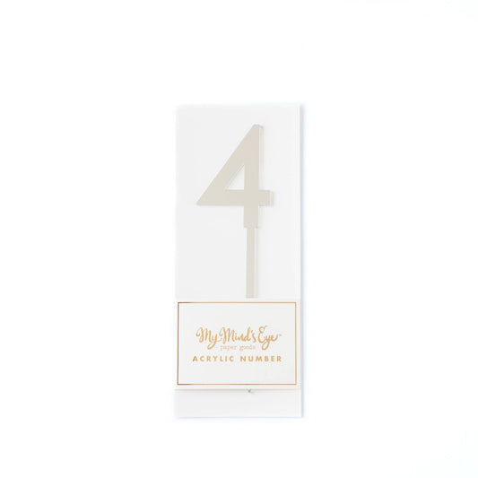 Basic Silver Acrylic Number - 4