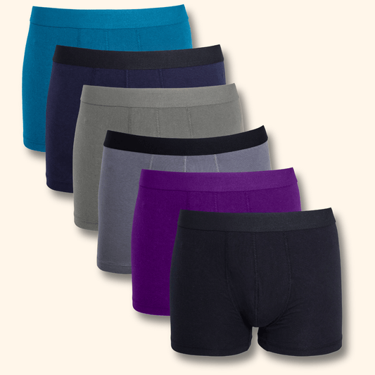 6 Pack Dark Assorted Cotton Stretch Boxer Shorts MB04 With Waistband Men's Underwear Comfort Fit Breathable Classic Activewear