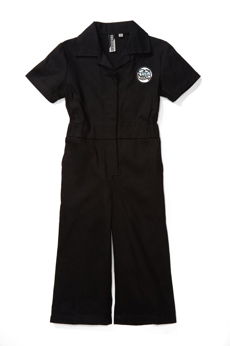 Girlâs Lucky Grease Monkey Coveralls - Black - Select Size