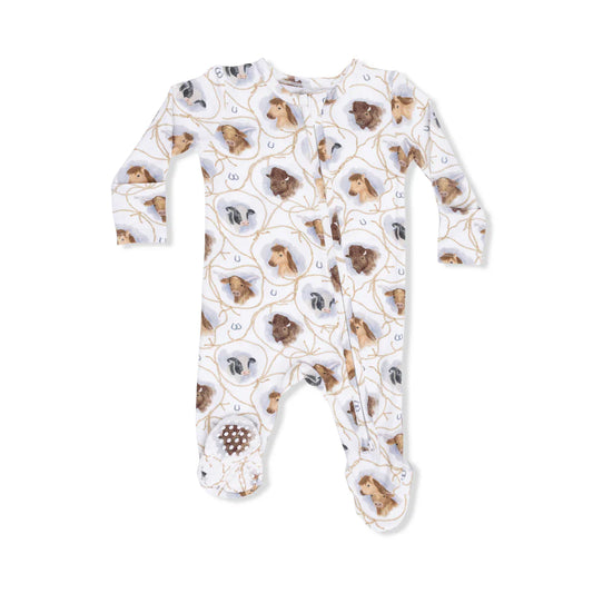 Farm Animals Rope Cameos Uni 2-Way Zipper Footie