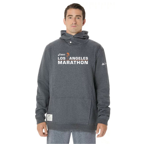 2026 ASICS Los Angeles Marathon - ASICS Unisex Sunday Sana Fleece Hoodie - Dark Heather Grey (2033B739) (LA26-03)