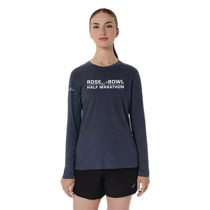 2026 Rose Bowl Half Marathon - ASICS Women's PR Long Sleeve Triblend Tee Peacoat Heather (2012D305) (RB26-03)