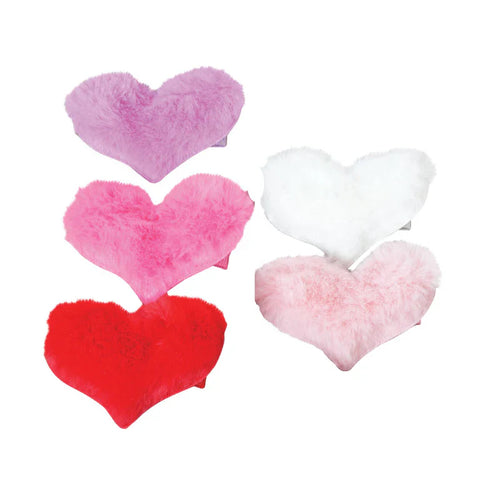 Fuzzy Hearts Bows - Select Color