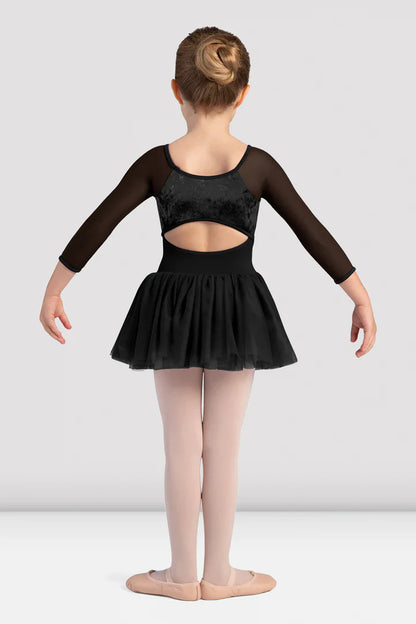 CL0249 - Girls Kelsey Velvet 3/4 Sleeve Tutu Dress - Select Size