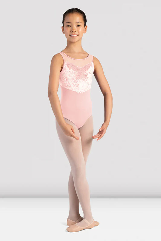 CL1027 - Girls Taylor Velvet Tank Leotard (Candy Pink) - Select Size