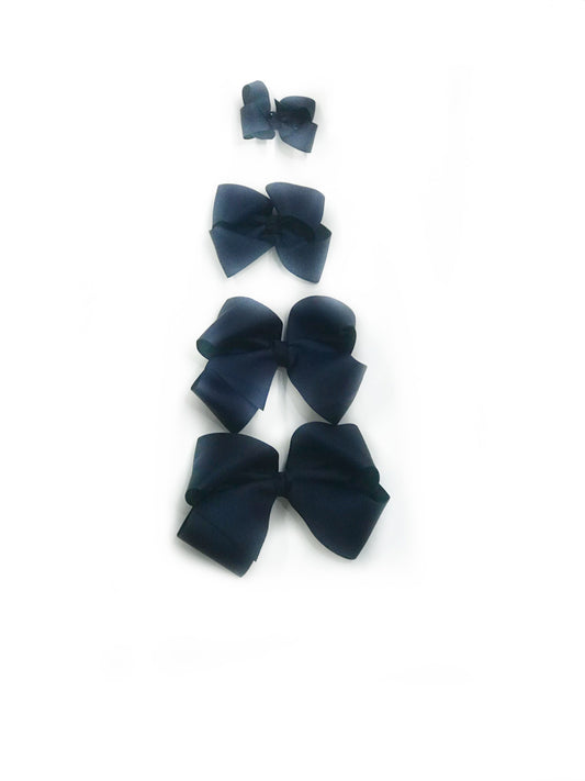 Dark Navy Blue Hair Bow - Choose Size (3â-8â)