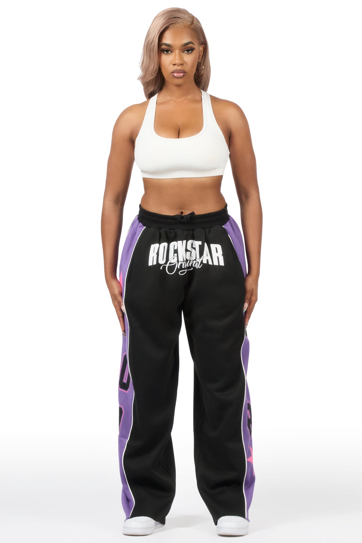 Airelle Black/Purple Baggy Track Pant