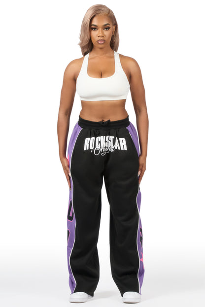 Airelle Black/Purple Baggy Track Pant
