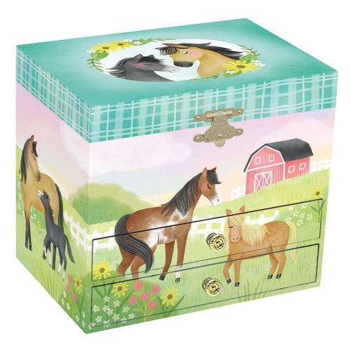 Horse Musical Jewelry Box 2-Drawer