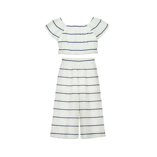 Blue Stripe Top and Pant Set - Select Size