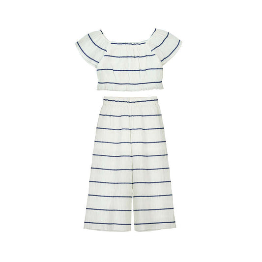 Blue Stripe Top and Pant Set - Select Size