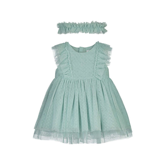 Green Tulle Dress w/Headband - Select Size