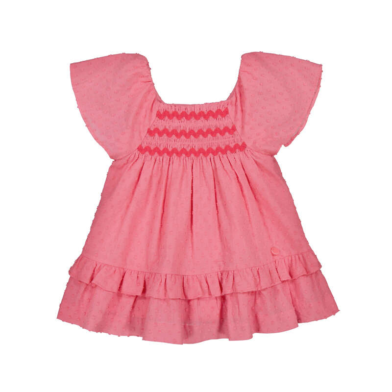 Geranium Swiss Dot Dress - Select Size