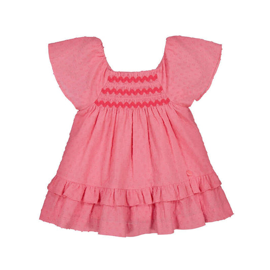 Geranium Swiss Dot Dress - Select Size