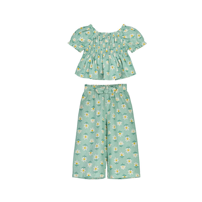 Green Floral Shirt/Pant Set