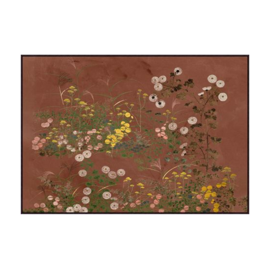 "Walking With Flowers" Framed Art Print