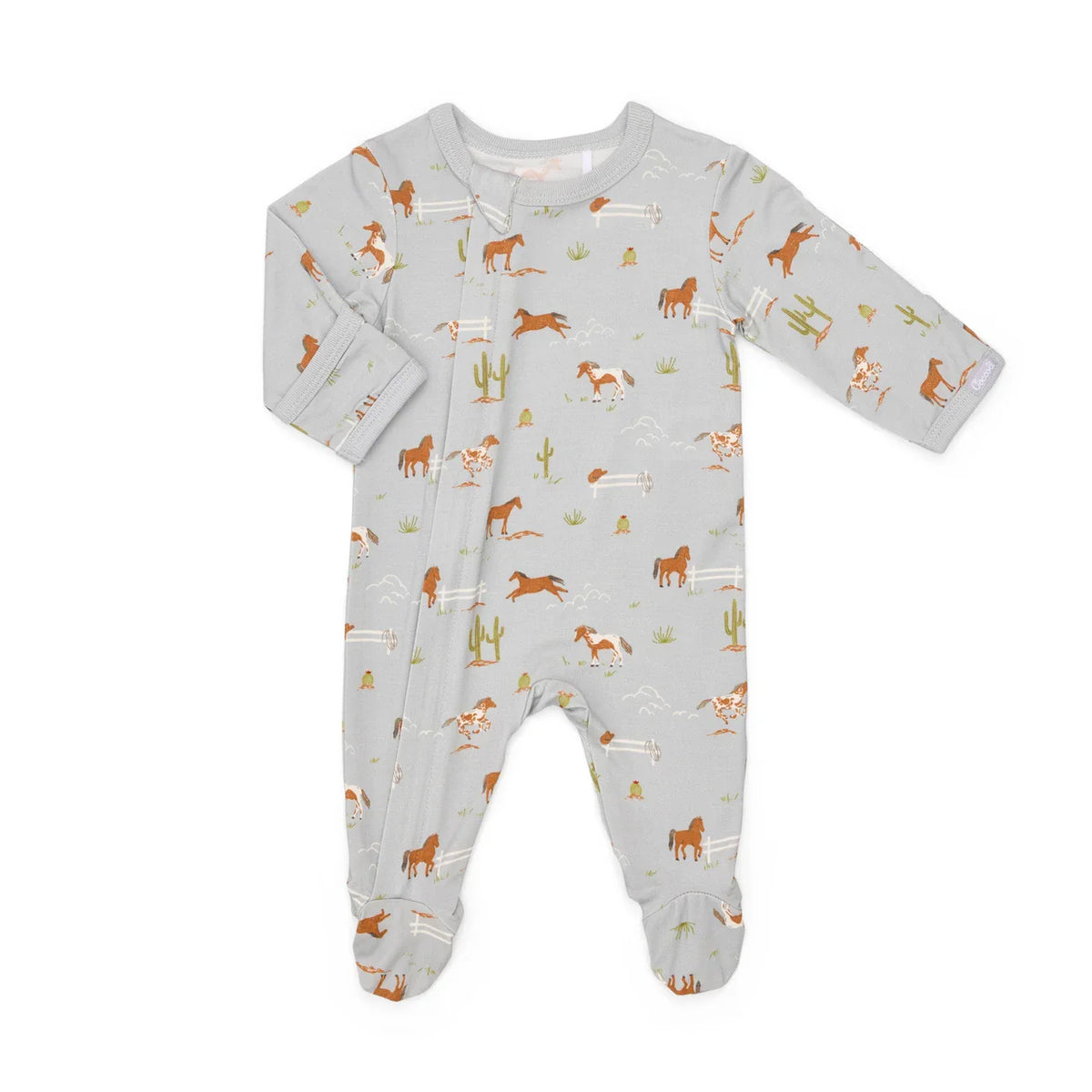 Horses Modal Boy Zipper Footie