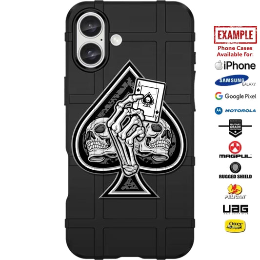 Dealt Ace of Spades Custom Printed Case Design for Apple, Samsung, Google & Motorola Phone Models