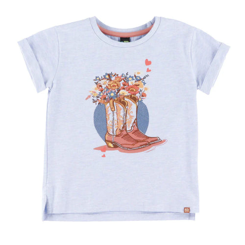Blue Flower Bouquet in Boots T-Shirt