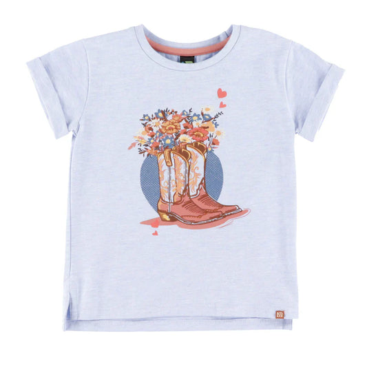 Blue Flower Bouquet in Boots T-Shirt