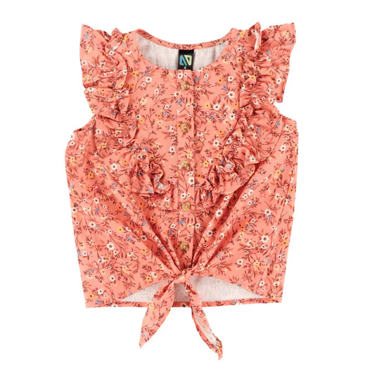 Floral Flutter Sleeve Blouse